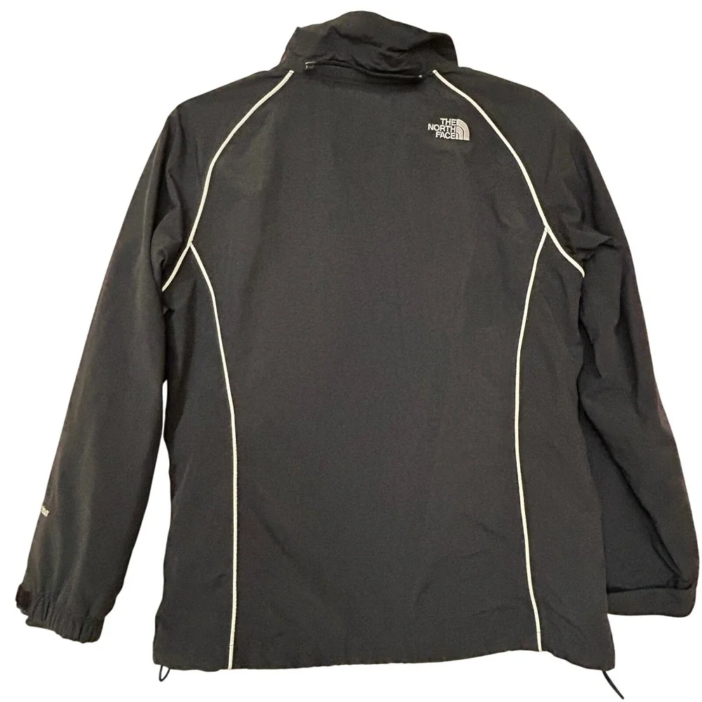 The North Face HyVent Girl's Jacket Large Black Waterproof Shell No‎ Hood/Lining